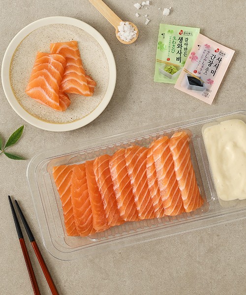 소금 숙성 연어회 120g