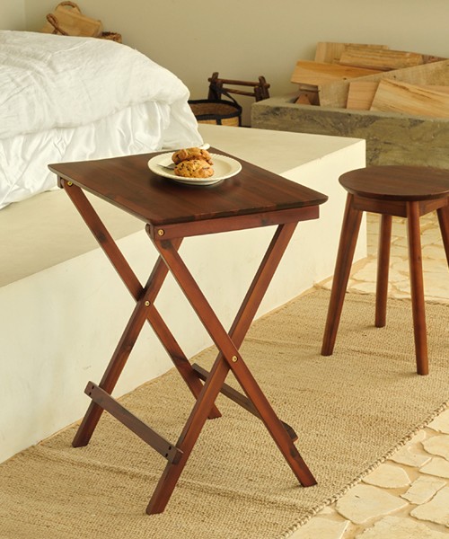 [하우스레시피] 에이든 티크 접이식 테이블_브라운