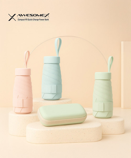 [어썸엑스] UV차단 초경량 미니포켓 암막 파스텔 5단 양우산_베이지