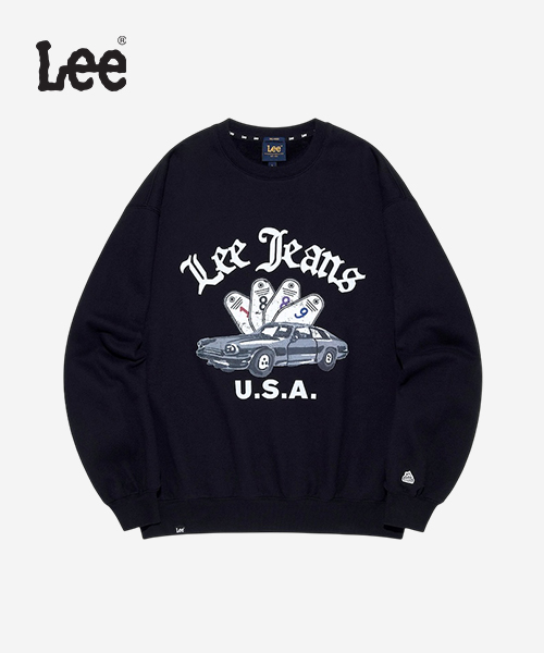 [LEE] 리진스 그래픽 기모 맨투맨 공용 B1 LE2504CR07 BK S