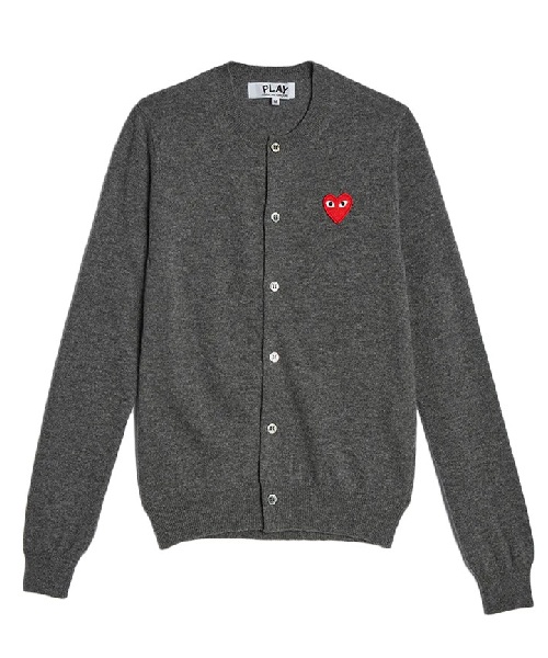 [꼼데가르송] 레드와펜 라운드넥 가디건_블랙 XS