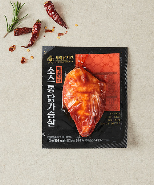 [푸라닭] 소스 통 닭가슴살 매콤악마 100g