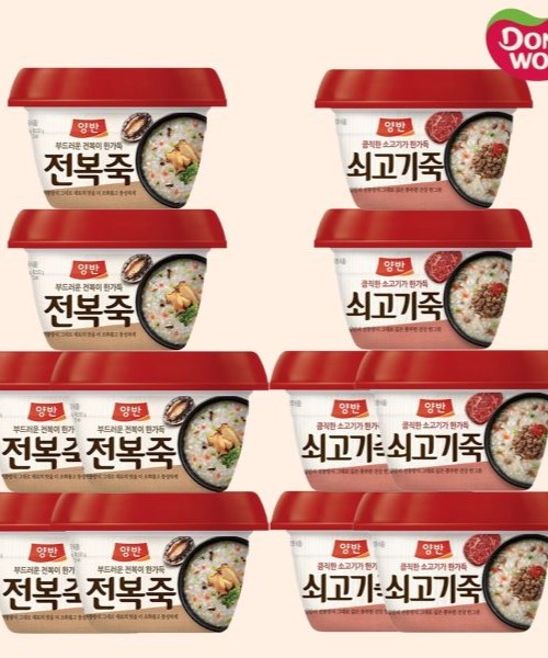 [동원] 양반 용기 전복죽 6개 + 쇠고기죽 6개
