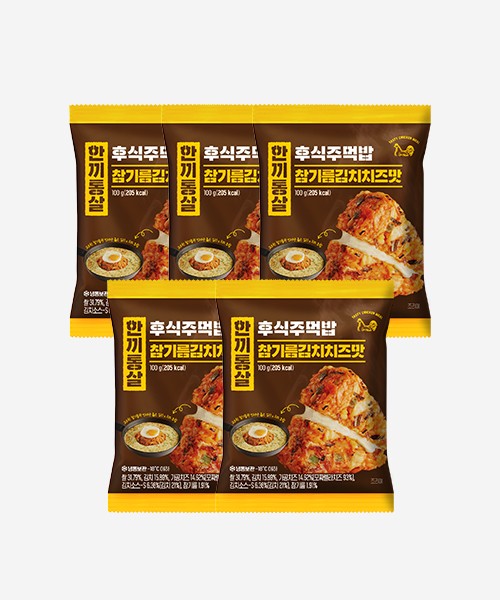 [한끼통살] 후식주먹밥 참기름김치치즈맛(5입)