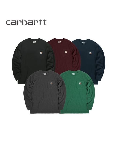 [칼하트] 남여공용 포켓 긴팔 티셔츠 K126 블랙 L