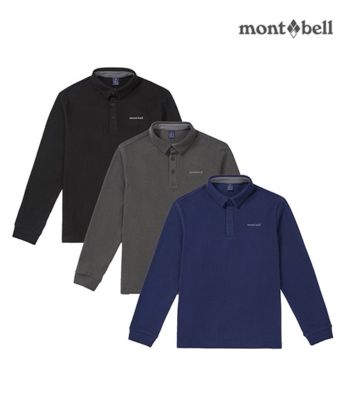 [몽벨] 남성 카치온 기모 카라 긴팔티_MW3GAMOL23_틸블루 95